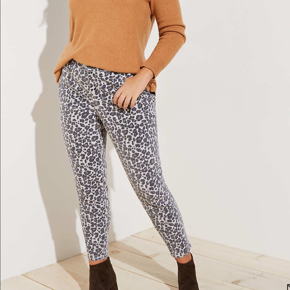 LOFT PLUS SKINNY JEANS IN LEOPARD PRINT